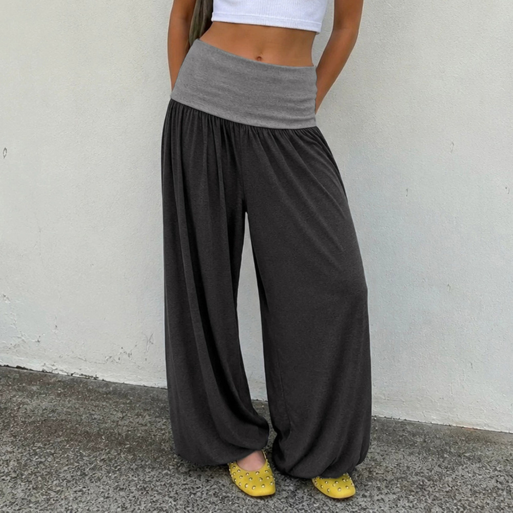 Zara Casual Contrast Color Loose Straight Leg Jogger Pants Draped Streetwear